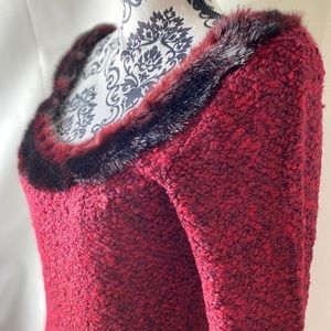 DINA BAREL regal red bucle top.